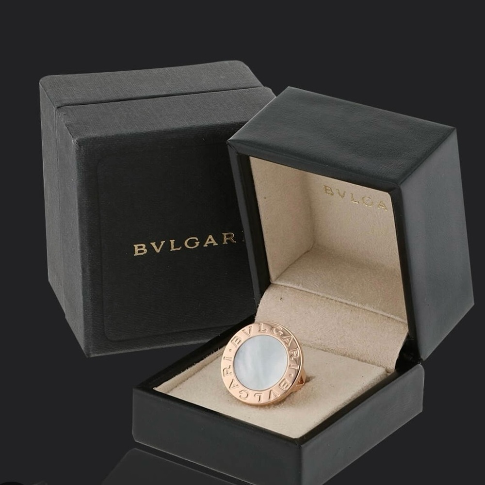 BVLGARI BVLGARI white mother of pearl and 18ct gold statement women’s ring - Picture 9 of 9